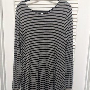 Black & Grey Stripe Tunic Women's Large